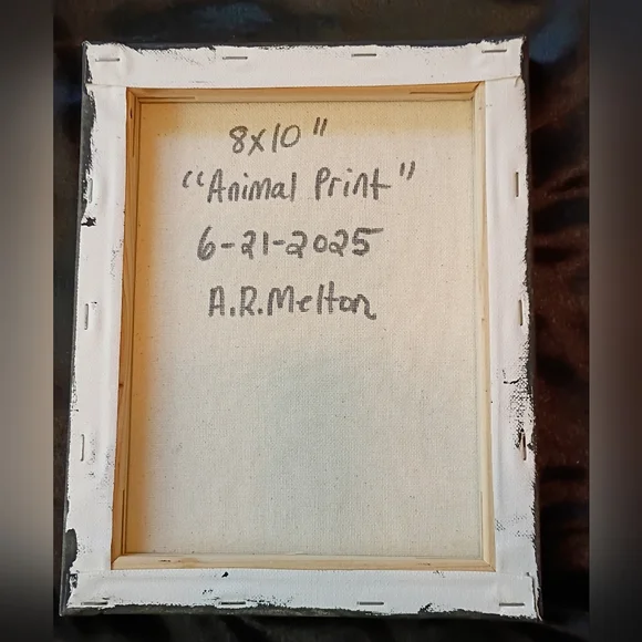 Pink Zebra Stripe Acrylic Painting 8x10 Original Canvas Wall Art Decor - Picture 3 of 3